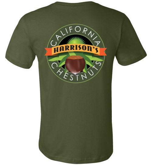 Harrison's California Chestnuts Unisex T-Shirt – Back Print Logo